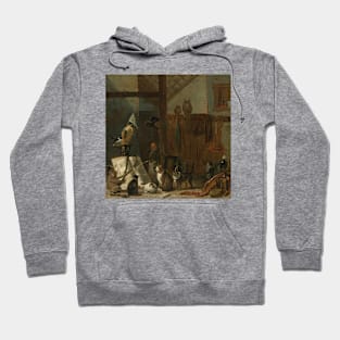 A Concert Of Cats, Owls, A Magpie, And A Monkey In A Barn by Cornelis Saftleven Hoodie